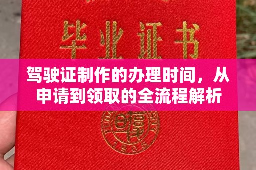 树林驾驶证制作的办理时间，从申请到领取的全流程解析